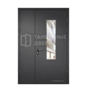 Дверь в тамбур со стеклом утепленная порошок — винорит ТД-164